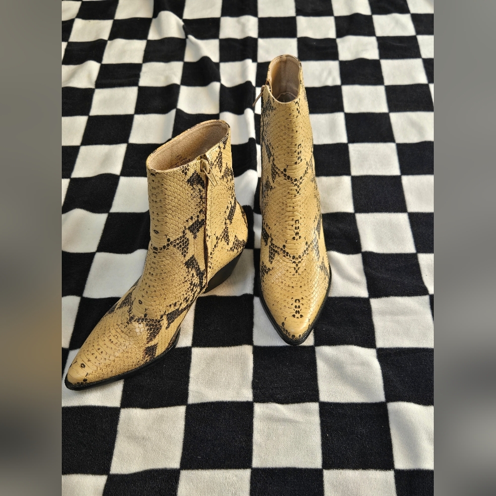 Snake Print Ankle Boots